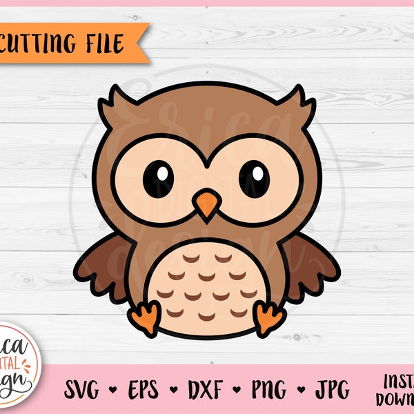 Cute Owl Layered SVG cut file for Cricut Silhouette Baby Owl Clipart PNG Forest Woodland Animal Toddler Shirt Baby Shower Bodysuit Vinyl