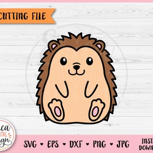 Arquivo de corte SVG em camadas de ouriço fofo para Cricut Silhouette Baby Forest Woodland Animal Clipart PNG Criança Camisa Baby Shower Bodysuit Vinil