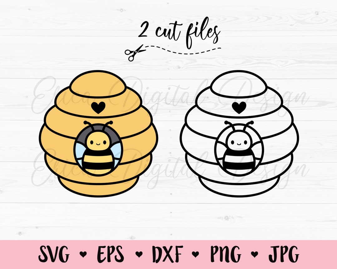 Beehive SVG Bee Svg Cut File Cute Bumble Bee Cutting File Sweet Home