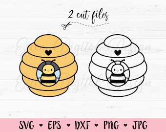 Bijenkorf SVG Bee svg gesneden bestand Schattige Hommel snijden bestand Sweet Home Baby Bee Honey bee Tumbler Silhouette Cricut Vinyl Decal Stencil Shirt
