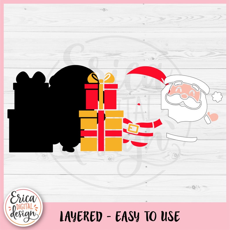 Cute Santa SVG Christmas Layered Cut File for Cricut Silhouette Funny ...