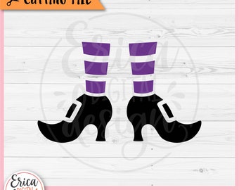 Witch Feet Legs layered SVG cut file Cricut Silhouette Halloween Witch Boots Witch Shoes Spooky Halloween Clipart PNG Girl Halloween Shirt
