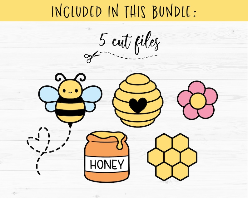 Bee SVG Mega Bundle Honeycomb cut file Cute bumble bee Honey image 5.