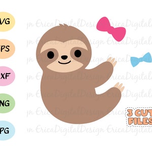 Preguiça do bebê SVG Preguiça fofa arquivo de corte em camadas Arquivo de corte da preguiça Kawaii Engraçado preguiça pendurada Camisa de aniversário de menino menina Bodysuit Silhueta Cricut