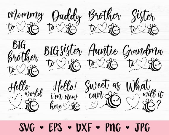 Download Baby Bee Svg Bundle Pregnant Cut File Maternity Mommy Daddy Etsy