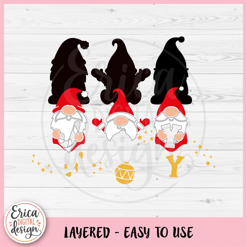 Gnomes SVG Christmas Gnomes Layered Cut File Cricut Silhouette ...