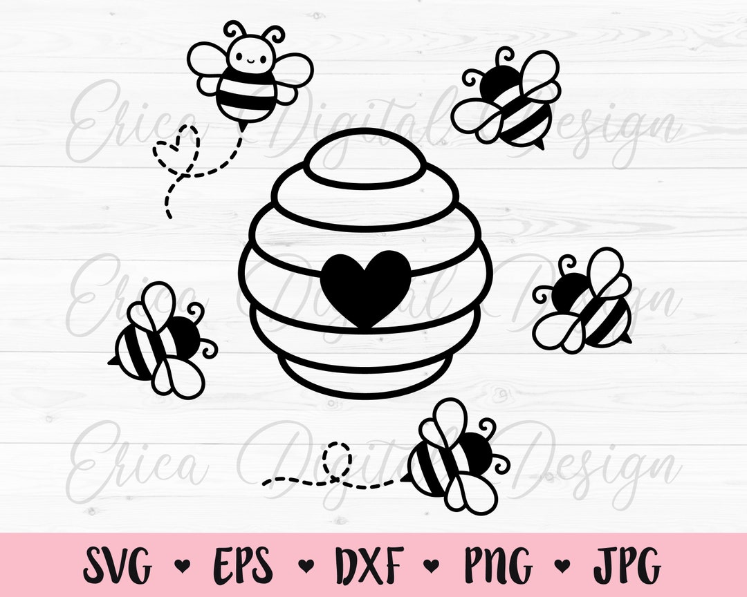 Beehive SVG Bee Svg Cut File Cute Bumble Bee Cutting File Sweet Baby