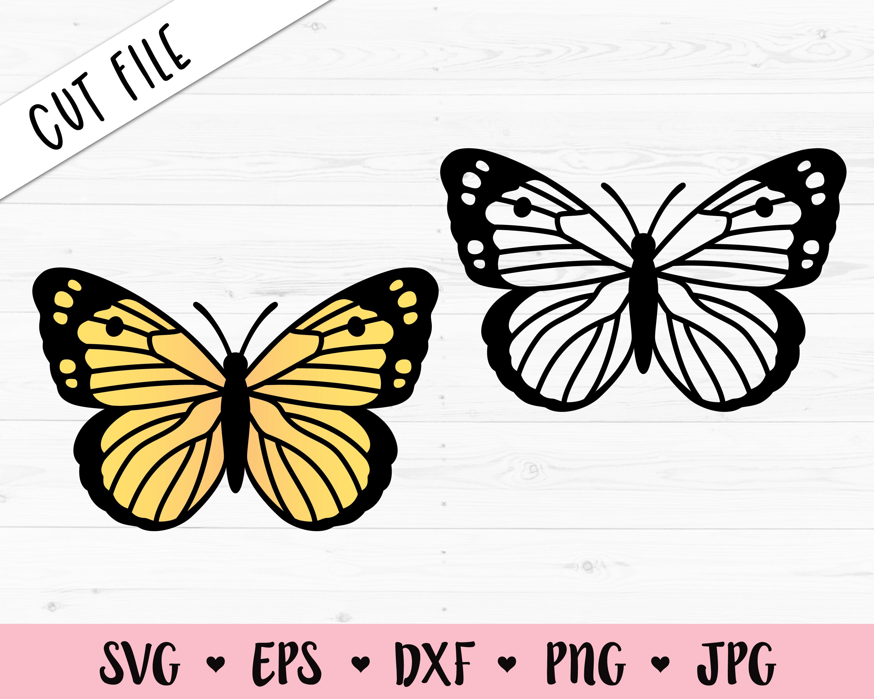 Download Butterfly Svg Yellow Butterfly Cut File Monarch Butterflies Etsy