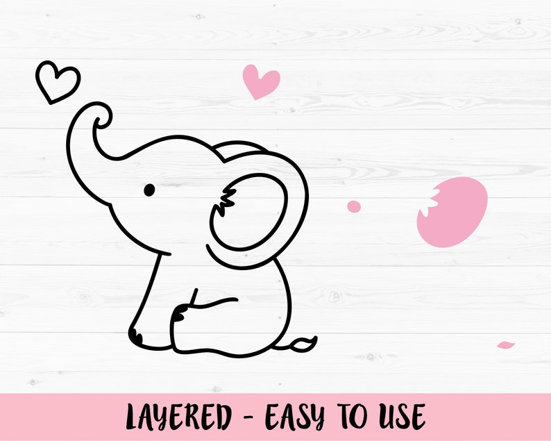 Free Free 65 Baby Elephant Outline Svg SVG PNG EPS DXF File
