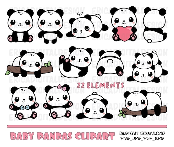 Cute kawaii panda illustration