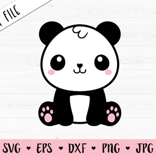 Cute Baby Panda Layered SVG Kawaii Panda Cut File Cartoon - Etsy