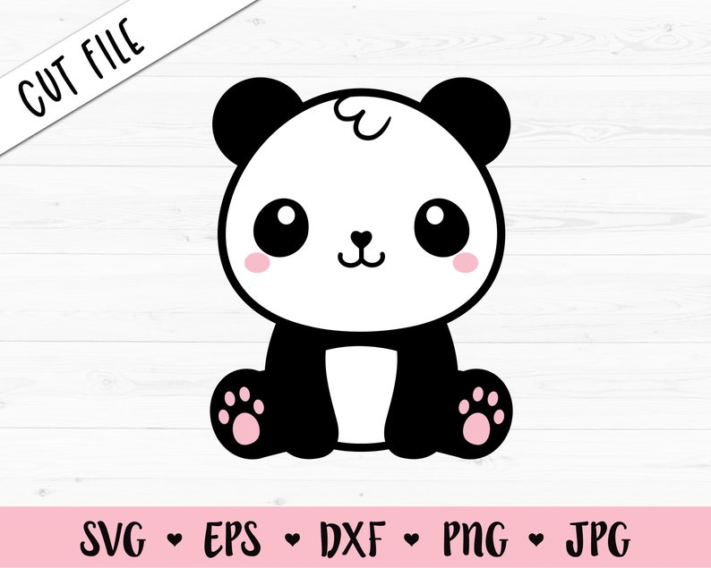 Download Cute baby panda layered SVG Kawaii panda cut file Cartoon ...