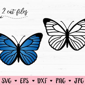 Butterfly SVG Blue Butterfly cut fichier Monarch Butterflies Outline Beautiful Insect Freedom Silhouette Cricut Vinyl Decal Shirt Wall Decor