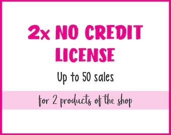 2x No Credit License - Up to 50 sales - License valid for 2 products of the shop