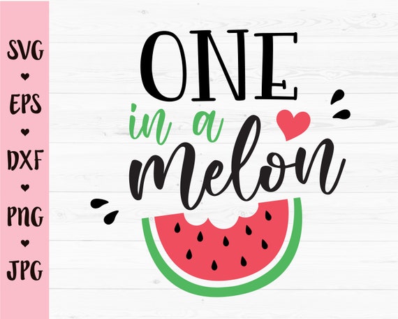 One in a melon SVG 1st First Birthday party cutting file Funny Watermelon Summer Beach Fruit Silhouette Cricut Vinyl Iron on Baby Bodysuit