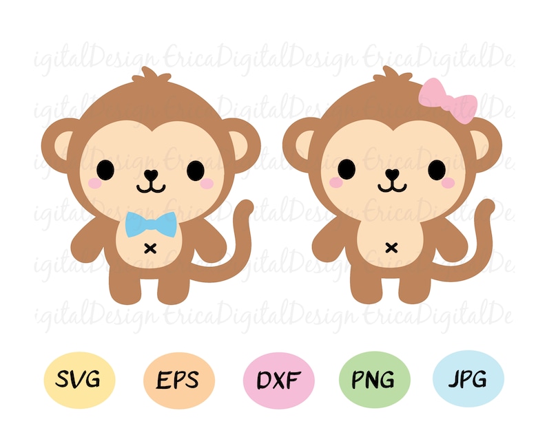 Download Monkey SVG Baby monkey layered cutting file Cute monkeys ...