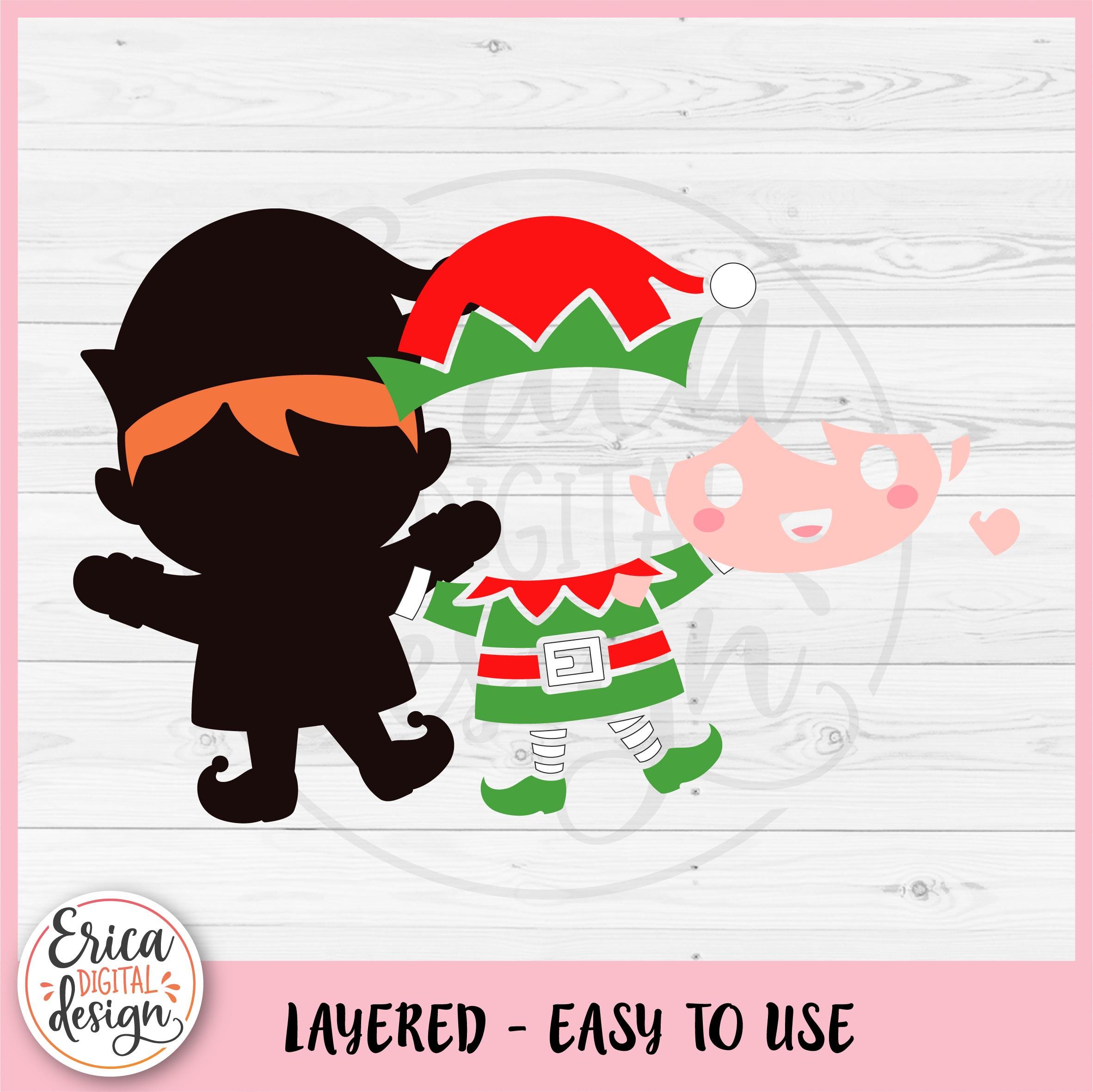 Cute Elf SVG Christmas Layered Cut File for Cricut Silhouette Funny ...