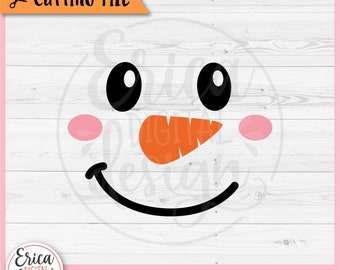Snowman Face SVG Cute Snowman Head layered cut file for Cricut Silhouette Funny Christmas Snowman Clipart Kids Christmas Shirt Iron on Vinyl