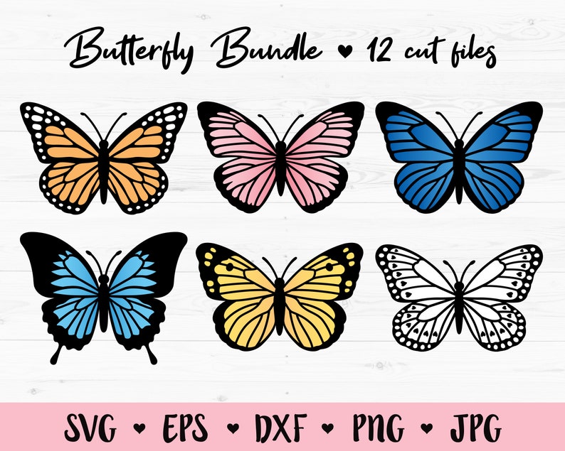 Download Butterfly SVG Bundle 12 Layered cut files Cute Butterflies ...