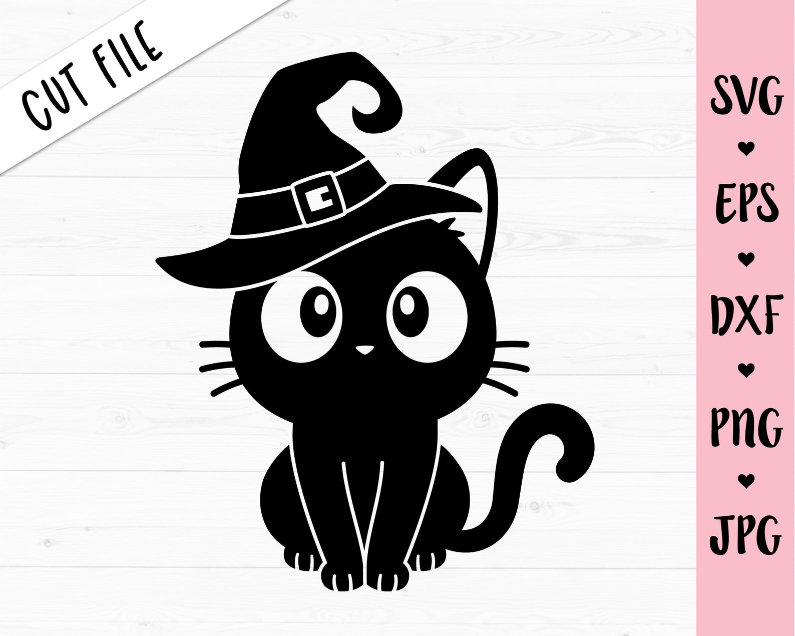 Halloween Black Cat SVG Funny Halloween cut file Kawaii Cute | Etsy