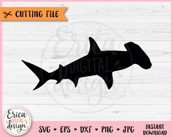 Hammerhead Shark SVG cut file for Cricut Silhouette Sea Animal Underwater Creature Seaworld Ocean Tropical Iron on Vinyl Laser Engraving