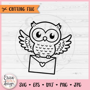 Búho contorno SVG bebé búho archivo cortado Cricut silueta lindo búho bebé ducha cumpleaños camisa bosque bosque animal vinilo calcomanía grabado láser