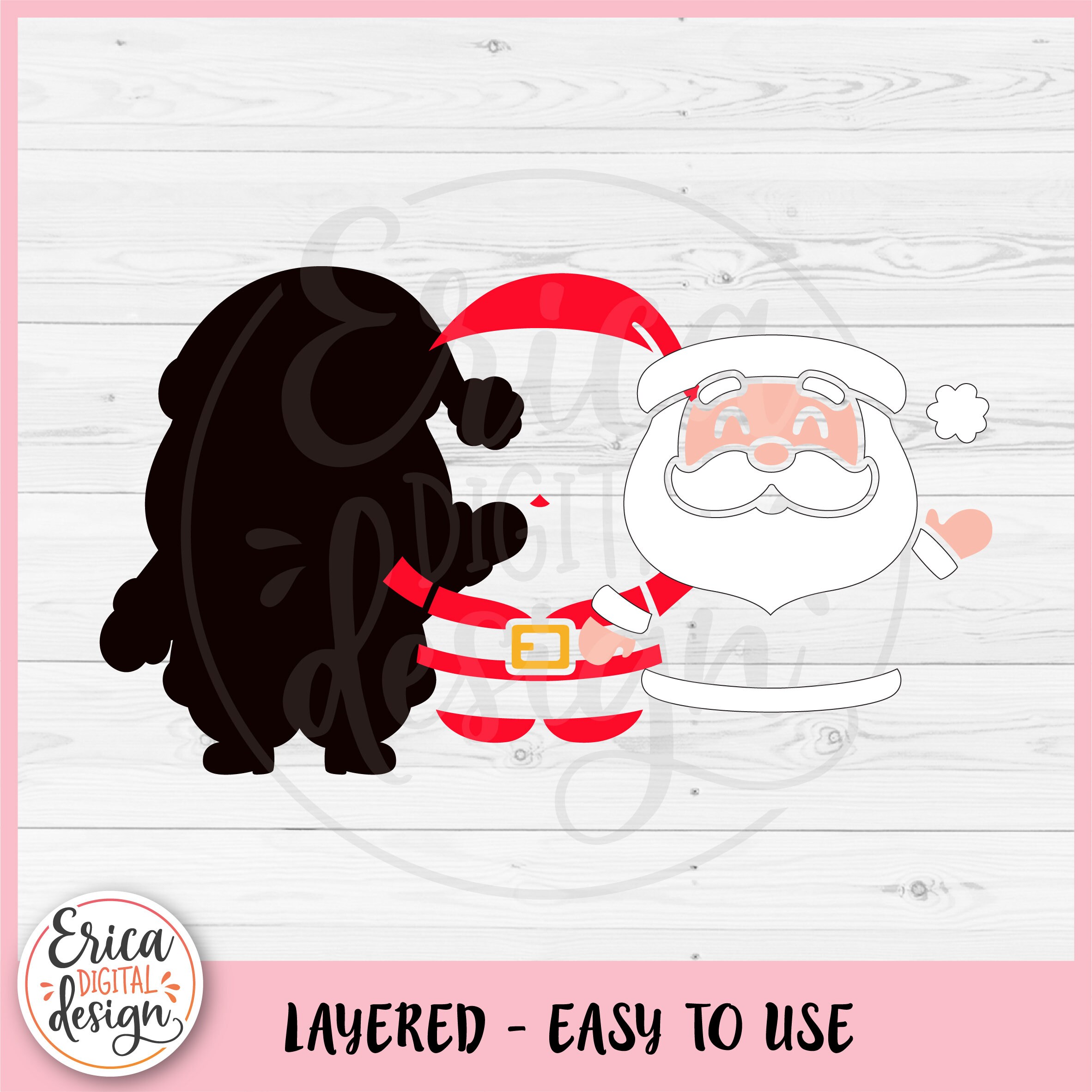 Santa SVG Christmas Layered Cut File for Cricut Silhouette Cute Santa ...