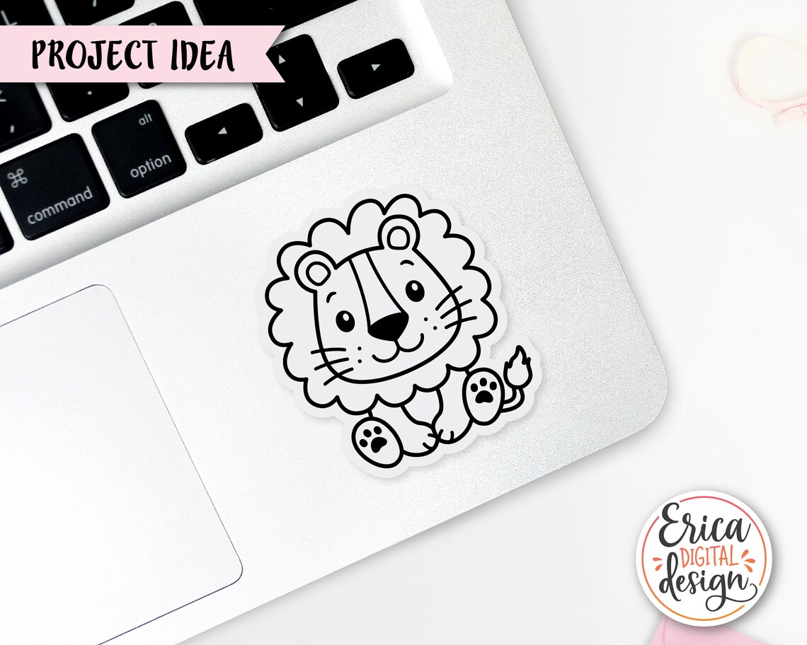 Lion SVG Cute Sitting Lion Outline Cut File for Cricut - Etsy Israel