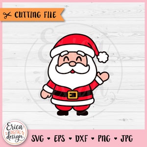 Arquivo de corte em camadas de Natal SVG de Papai Noel para Cricut Silhouette Cute Papai Noel Clipart Boas Festas Camisa engraçada de Natal infantil Ferro em vinil