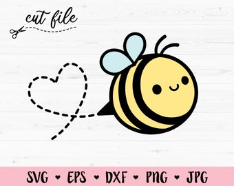 Bee SVG Layered cut file Cute bee cutting file Kawaii Honeybee Animal Craft file DXF Silhouette Cricut Diy Vinyl decals Baby Bodysuit Shirt
