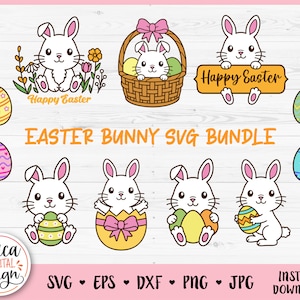 Osterhase SVG Bundle süße Kaninchen Ostereier geschichtet geschnittene Datei für Cricut Silhouette Frohe Ostern Clipart Frühling Kinder Baby Eisen auf Shirt