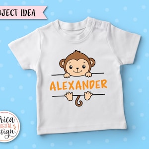Safari Tier Namen Rahmen SVG Schnittdatei Cricut Silhouette Split Monogramm Student Namensschild Schule Klassenzimmer Label Kinder Baby Lehrer Dschungel Zoo Bild 5