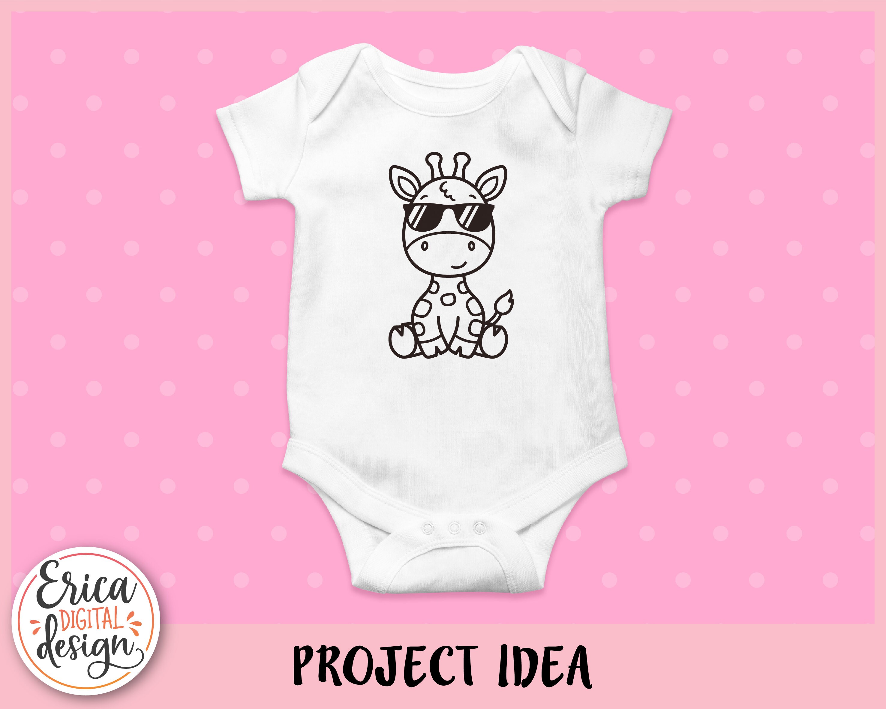 Cute Giraffe With Sunglasses Outline SVG Cut File for Cricut Silhouette ...