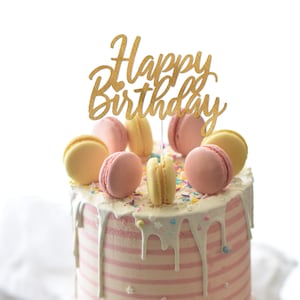 Birthday Cake Topper SVG Happy Birthday Cut File Cupcake Topper Girl ...
