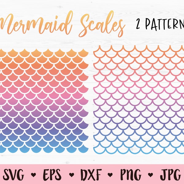 Mermaid Schalen SVG Zeemeermin staart naadloos patroon gesneden bestand Vis schubben textuur Schelp Shell patroon Meisje Schattig Zomer Silhouet Cricut Vinyl