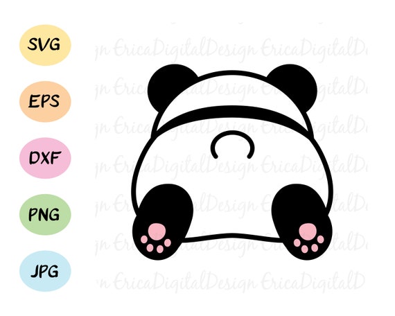 Download Cute Panda Butt Layered Svg Kawaii Lazy Baby Panda Lying Down Etsy