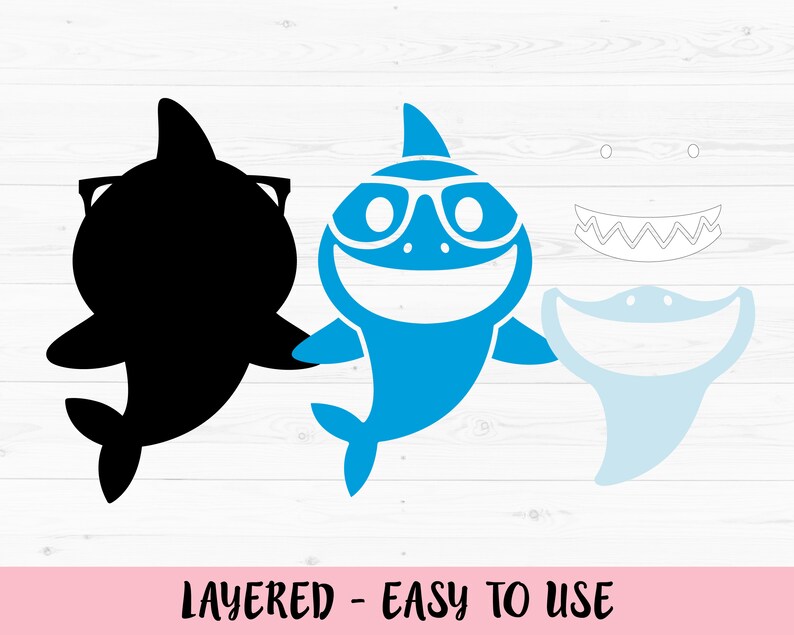 Download Shark SVG Shark with glasses layered cut file Funny ...