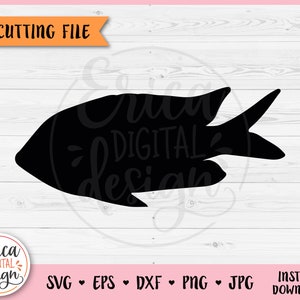 Archivo de corte SVG de pescado para Cricut Silhouette Sea Animal Underwater Creature Seaworld Ocean Tropical Beach Summer Iron on Vinyl Laser Engraving