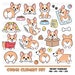 Kawaii corgi clipart set Cute corgi butt Funny dogs digital clipart Planner supplies Vector graphic Puppy Printables Animal illustration