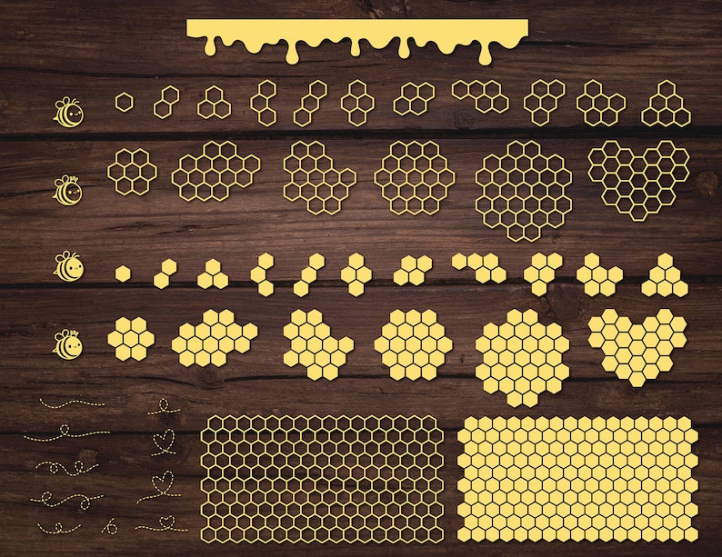 Download Bee SVG Bundle Honeycomb svg Cute bumble bee Honeycomb pattern | Etsy