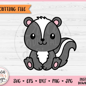Cute Skunk Layered SVG cut file for Cricut Silhouette Baby Skunk Clipart PNG Forest Woodland Animal Toddler Shirt Baby Shower Bodysuit Vinyl