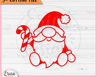 Santa Gnome SVG Christmas Gnome cut file for Cricut Silhouette Cute Winter Gnome Clipart Funny Christmas Shirt Baby Bodysuit Iron on Vinyl