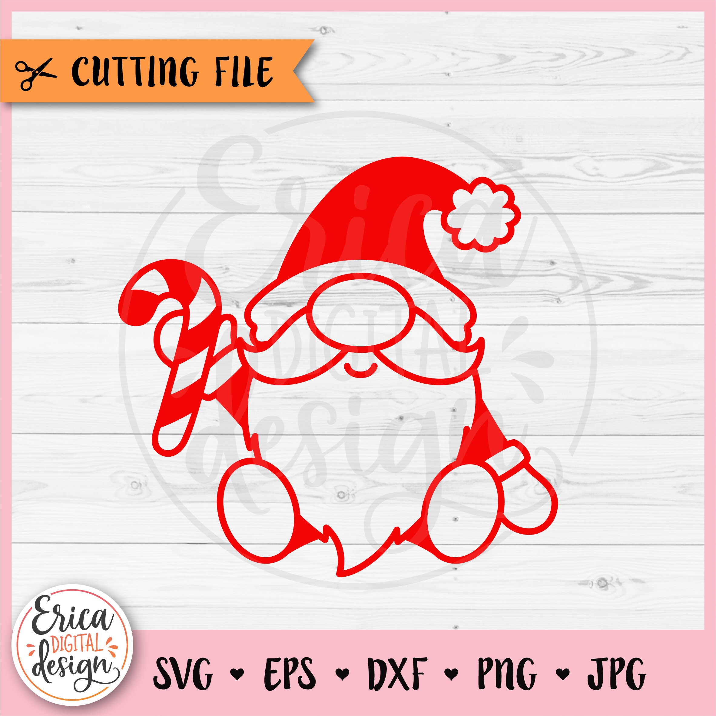 Santa Gnome SVG Christmas Gnome Cut File for Cricut Silhouette Cute ...