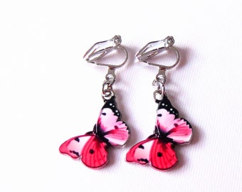 Ear clips "butterflies" clips for girls and women earrings women's jewelry girls' jewelry gift idea