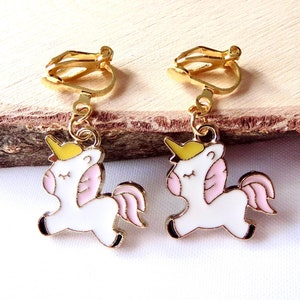 Ohrclips Einhorn Ohrschmuck Kinderschmuck Mädchenschmuck Geschenkidee Geburtstag Bild 3