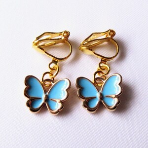 Clip-on earrings butterflies earrings children's jewelry girls' jewelry enamel butterflies gift idea image 3