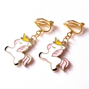 Ohrclips Einhorn Ohrschmuck Kinderschmuck Mädchenschmuck Geschenkidee Geburtstag Bild 4