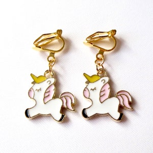 Ohrclips Einhorn Ohrschmuck Kinderschmuck Mädchenschmuck Geschenkidee Geburtstag Bild 7