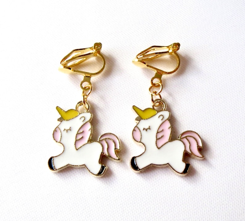 Ohrclips Einhorn Ohrschmuck Kinderschmuck Mädchenschmuck Geschenkidee Geburtstag Bild 7