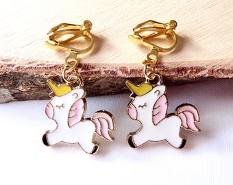 Ear clips "Unicorn" earrings children's jewelry girls' jewelry gift idea birthday